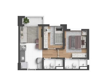 37 m� - 2 dorms. - 1 su�te.